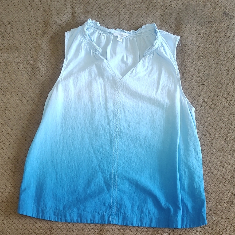 Time and Tru Sleeveless Blue Ombre Tank Top